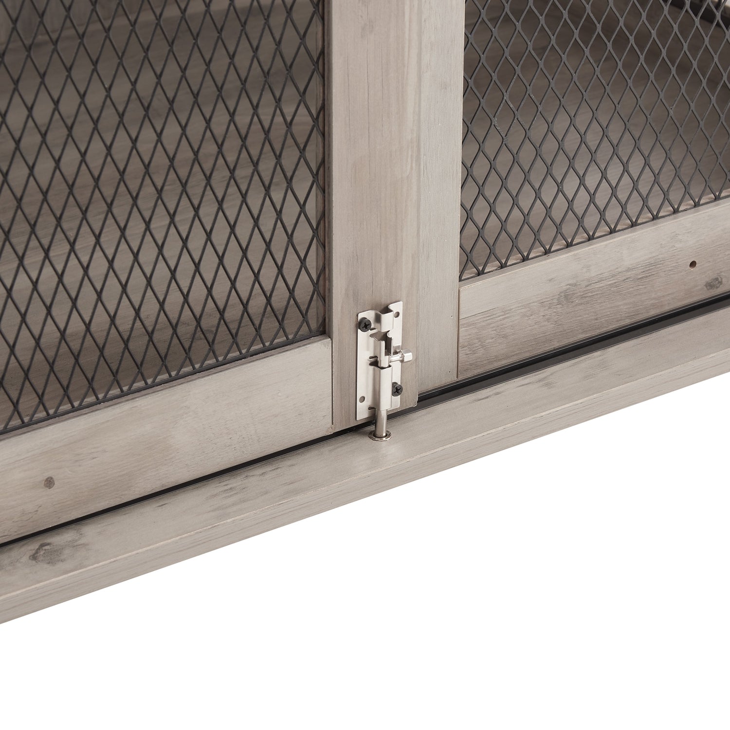 Farmhouse Dog Cage Crate Furniture with Sliding Barn Door
