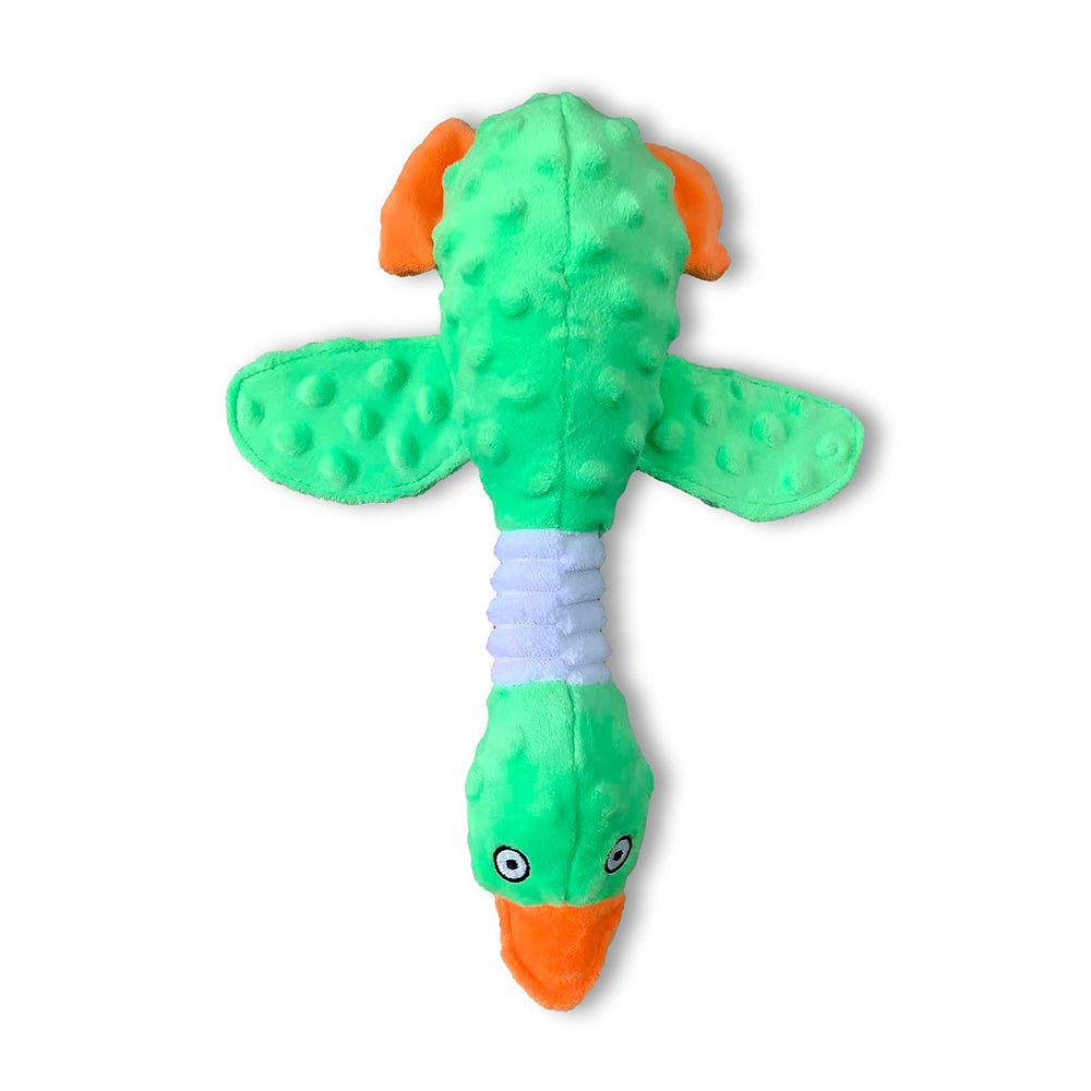 Squeaky Dog Toys For Aggressive Chewers, Durable Stuffed Animal Plush Dog Toy With Soft Fabric For Large, Medium &amp; Small Dogs, Interactive Puppy Chew Toy For Teething, Crinkle Duck Dog Toy - Pink