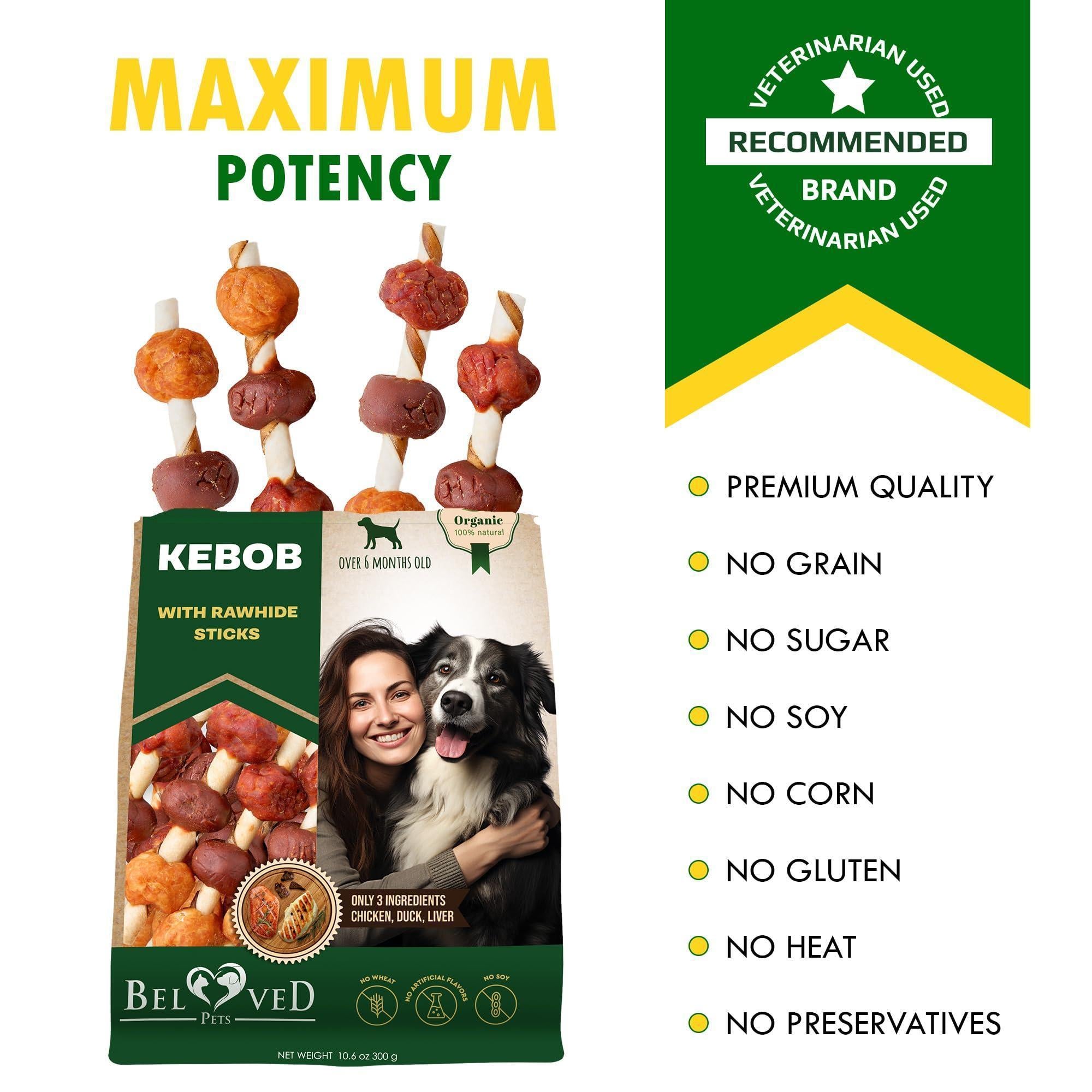 Rawhide Treats for Dogs Duck &amp; Chicken Human-Grade 10.6 oz