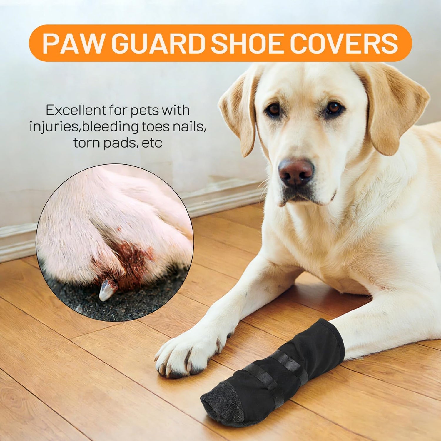 Dog Recovery Boot For Injured Paws - Breathable Dog Shoes With Non-Slip Sole &amp; Self-Adhesive Strap, Dog Bootie To Protect Wounds From Licking, Dirt, And Infection - For Small To Medium Dogs