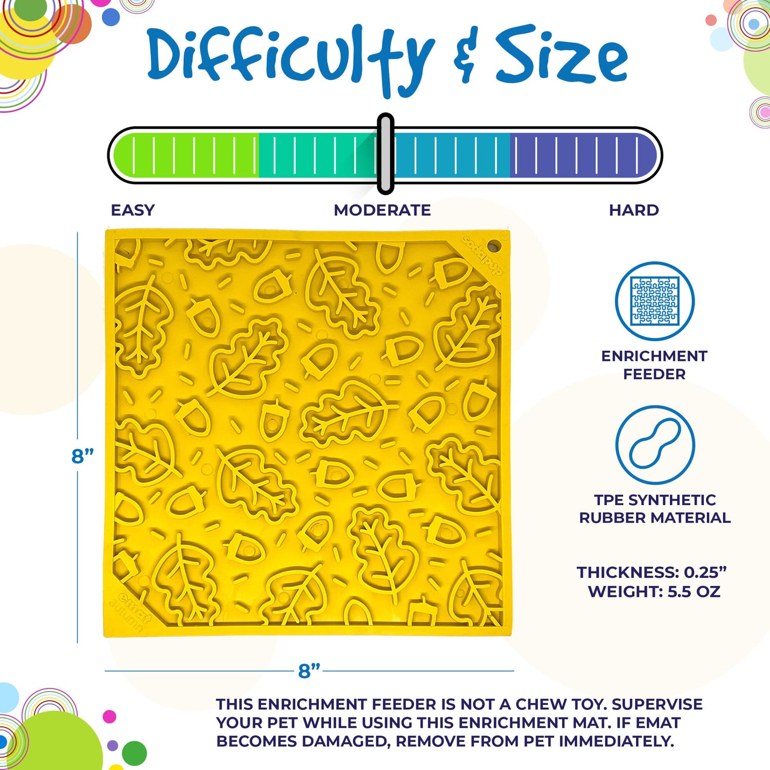 Autumn eMat - Enrichment Lick Mat For Dogs and Cats| Fall Leaves Design | SodaPup