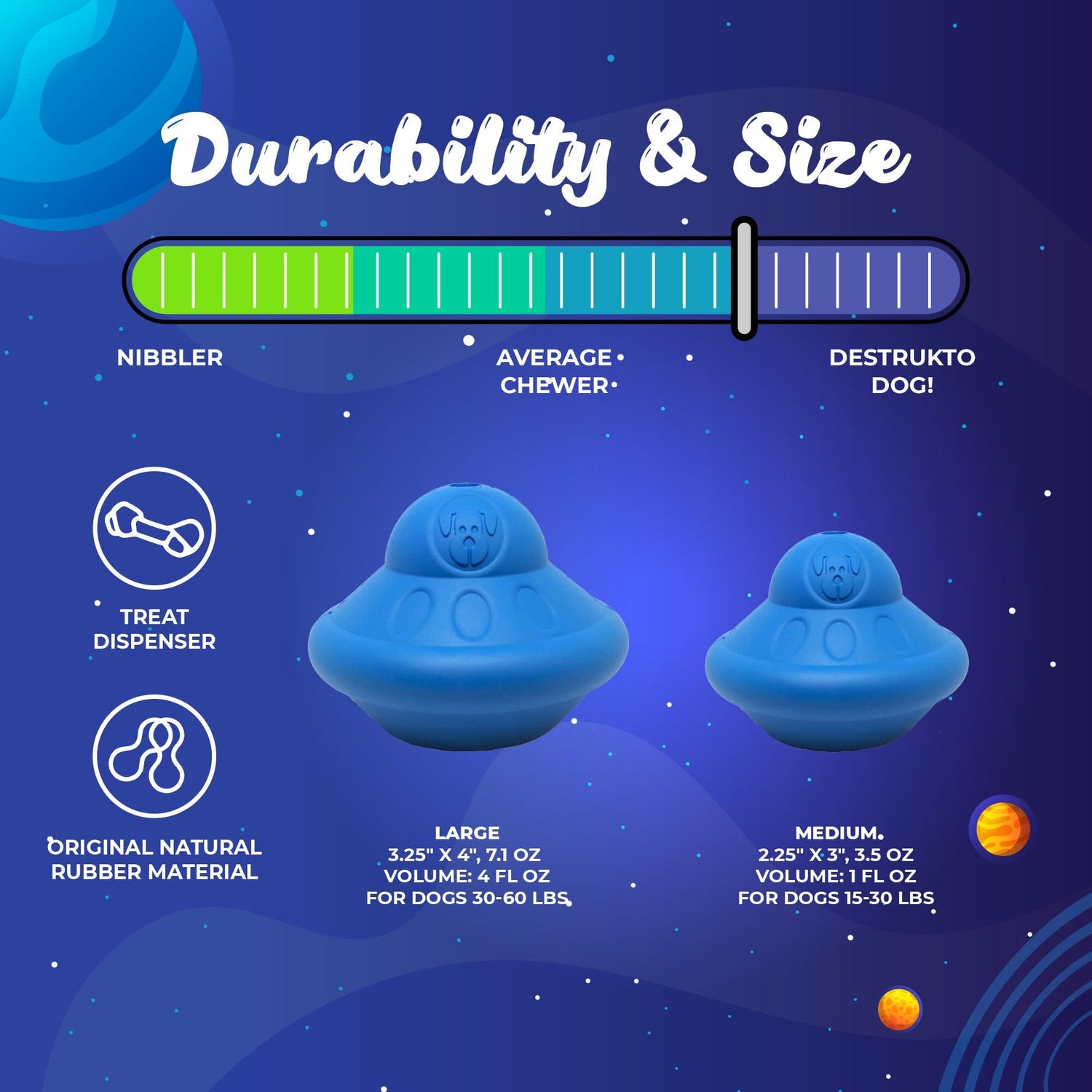 Flying Saucer Dog Toy - Durable UFO Chew Toy &amp; Treat Dispenser | USA Made
