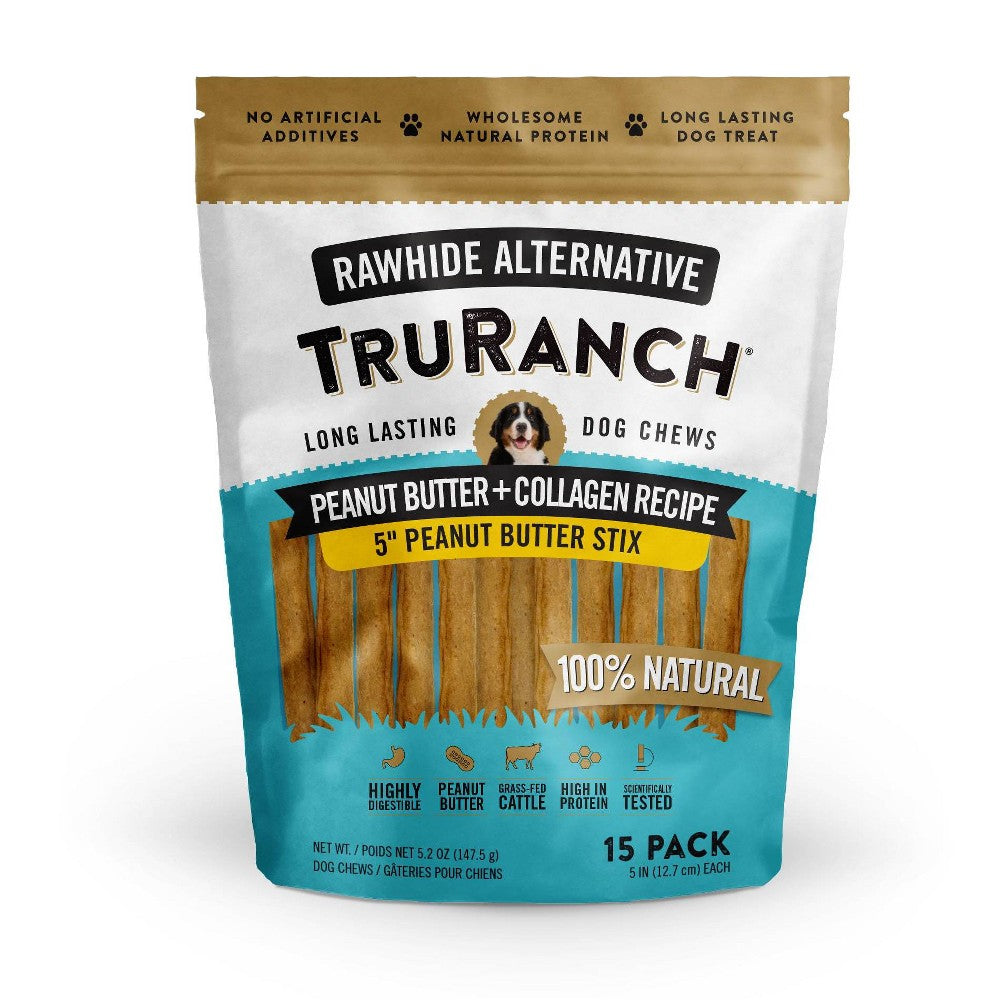Truranch Dog Chews – Peanut Butter + Collagen Recipe (Rawhide Alternative)