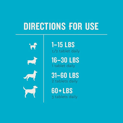 VetIQ Hip &amp; Joint Health Supplement for Dogs, with Glucosamine, Chondroitin &amp; MSM, Chewable Tablets for Dogs, Chicken Flavor, 60 Count