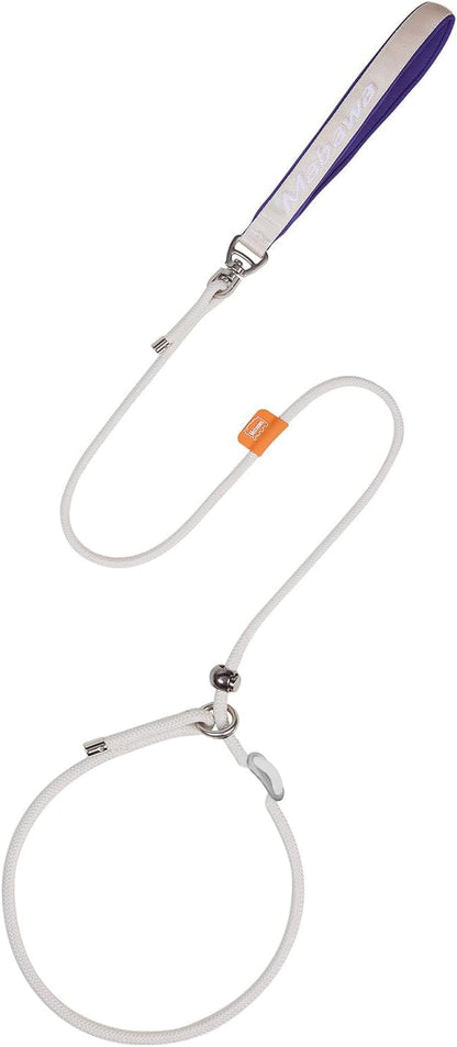 Dog Anti-Slip Leash 5FT with Metal Stopper - Durable No-Pull Training Lead for Small, Medium &amp; Large Dogs - Comfortable Handle Nylon Rope, Tangle-Free Pet Walking Leash (Beige, 5.6FT)