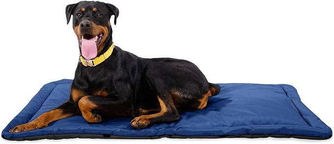 K9 Ballistics Tough Ripstop Dog Crate Pad - Durable &amp; Machine Washable with Non-Skid Bottom and 120-Day Warranty, Fits 48" Wire Crates - X-Large, Blue Quartz