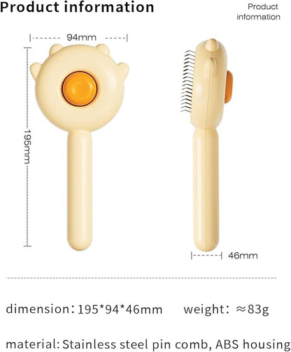 Pet Grooming Brush - Cat &amp; Dog Fur Remover, Massage Brush for Long &amp; Short Hair Pets, Removes Loose Fur &amp; Hair (Green)