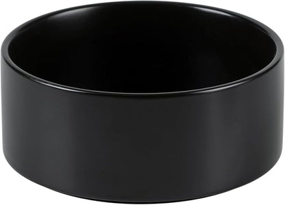 Ceramic 6.1inch Non-Slip Dog Food and Water Bowl for Small &amp; Medium Breed Dogs,Pet Bowl for Replacement, Protects Cervical Spine (Black)