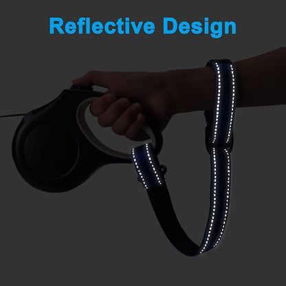 PetBonus Short Dog Leash, Safety Wrist Strap for Retractable Dog Leash, Reflective Design and Adjustable Soft Padded Handle, Extra Layer Security for Pet Stroller (Blue) 1 Pack