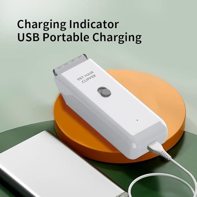 Replaceable Charging Cable&amp;Standard Size Ceramic Blade Set,Pet Dog Hair Clipper Cat Trimmer Used Blade
