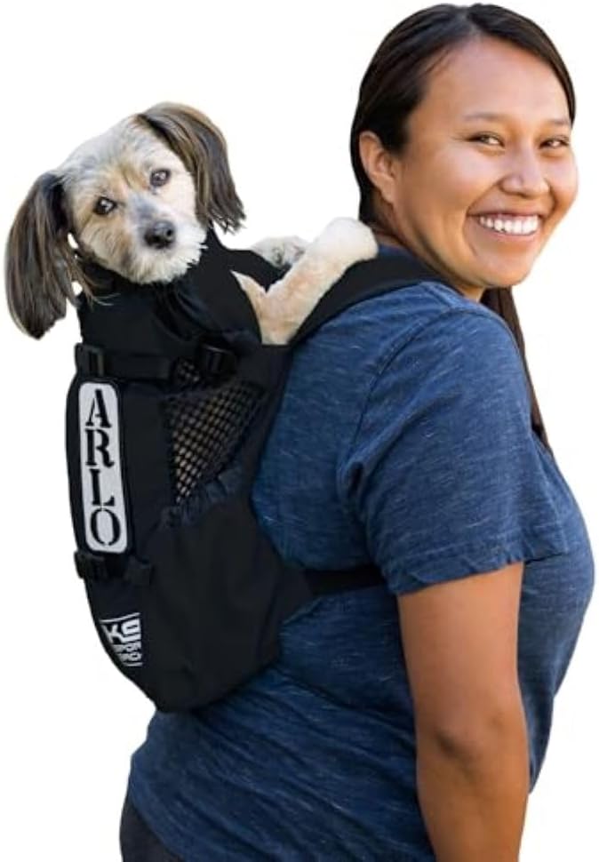 K9 Sport Sack Air 2 - X-Small, Jet Black - Ideal for Dogs with 9-12” Back Length - Durable, Breathable Backpack-Style Carrier - Perfect for Walks, Short Hikes &amp; Public Transportation