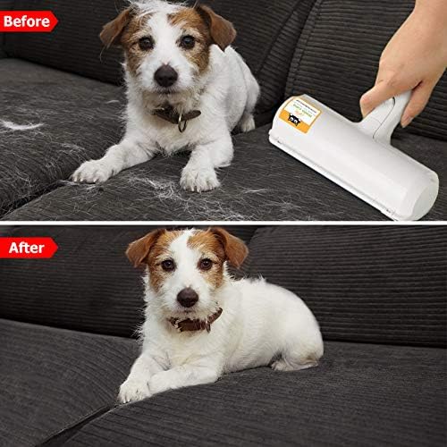 Nado Care Pet Hair Remover Roller - Lint Roller for pet Hair - Self Cleaning Dog &amp; Cat Hair Remover - Remove Dog, Cat Hair from Furniture, Carpets, Bedding, Clothing and More. White