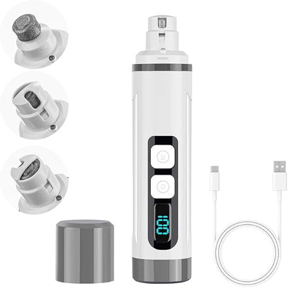Dog Nail Grinder Quiet-2025 Release Ultra-Quiet Dog &amp; Cat Nail Grinder with LED Light &amp; Battery Display - Painless Nail Trimmer for Small to Large Pets, Thick Nails, and Sensitive Paws