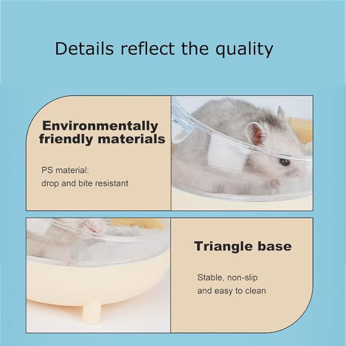 Meow&amp;Woof Hamster Sand Bath Container, Large Sandbox Toilet Gerbil Batheoom, Tiny Chinchilla Dust Bathtub Sand Bath Box for Hamster Cage Accessories 6.5 Inch-Light Green