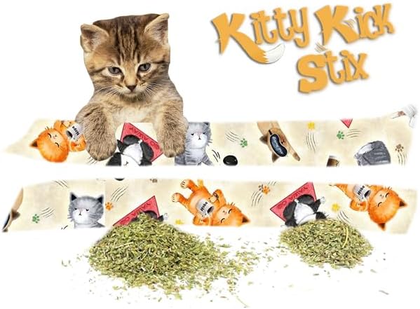 Kitty Kick Stix 15" Catnip Kicker Toy – Set of 2 | Handmade in USA | Interactive Cat &amp; Kitten Toy | Durable Kicker Packed with 100% Potent Catnip for All Breeds (Sassy Cats)