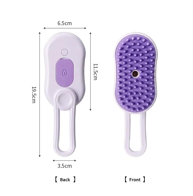 4 in 1 Cat Steam Brush Rechargeable pet spray comb Steam Brush for Cats and Dogs, Massage, Cleaning, Shedding &amp; Combing Multifunctional Hair Removal Anti Static Grooming Tool for home (Purple)