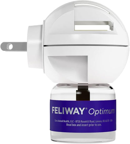 FELIWAY Optimum Cat, Enhanced Calming Pheromone Diffuser: 1 Diffuser Kit &amp; 3 Refills