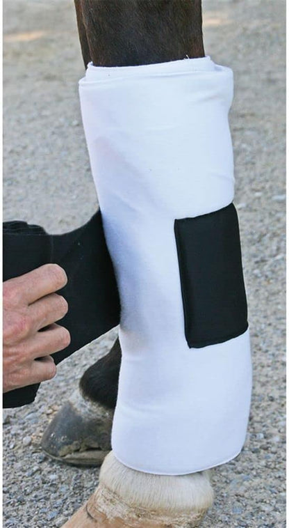 Dura-Tech Combo No Bow Leg Wraps for Horses | Perfect &amp; Quick Bandage Application | Innovative Protection | Heavy-Duty Hook &amp; Loop Closure | White &amp; Black Combo