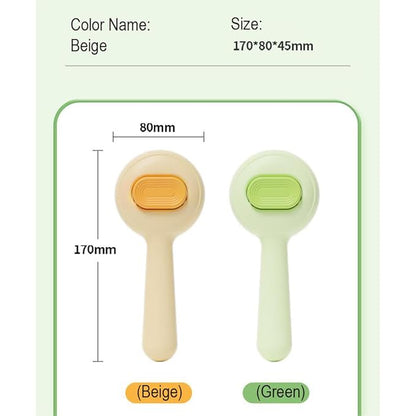 Pet Grooming Brush for Cats &amp; Dogs –Cat Brushes for Indoor Cats, Cat Grooming Supplies –With Massage Function for Short &amp; Long Hair, Removes Loose Fur &amp; Undercoat – Self-Cleaning Slicker Brush (Beige)