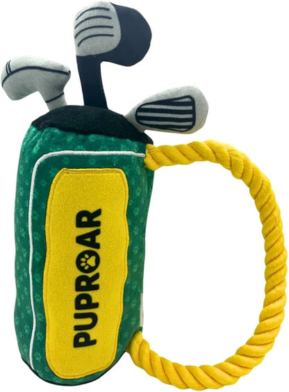 Golf Dog Toy – Birthday Dog Toy, Funny Plush Squeaky Puppy Gift with Rope &amp; Crinkle, Golf Bag Gift
