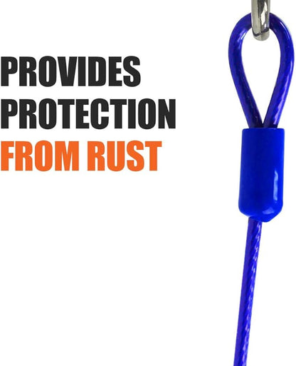 BV Dog Tie Out Cable 25 Feet - Heavy Duty Dog Lead Up to 60 Pounds - Reflective &amp; Rust-Free with Quick Release Swivel Clips &amp; 360° Rotating Clasp - Tangle-Free Dogs Runner for Yard (Blue, Single)