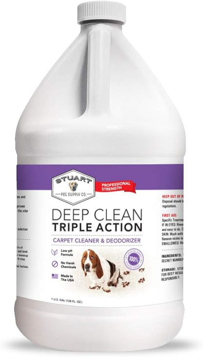 Professional Strength Deep Clean (Gal.) 3X Carpet Cleaner Solution &amp; Deodorizer, Concentrated Encapsulating Carpet Shampoo, Pet Odor &amp; Dirty Carpet Cleaning Solution 128 fl oz.
