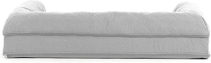 Furhaven Cooling Gel Dog Bed for Medium/Small Dogs w/ Removable Bolsters &amp; Washable Cover, For Dogs Up to 35 lbs - Quilted Sofa - Silver Gray, Medium
