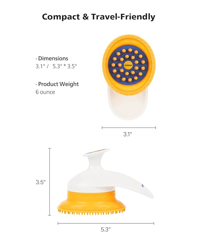 [PETHROOM] Cat Brush for Shedding Cats,Dogs, Kitten | Gentle Deshedding &amp; Grooming Tool for Short or Long Hair | Safe Massage Brush for Sensitive Skin | Sturdy, Durable, and Portable
