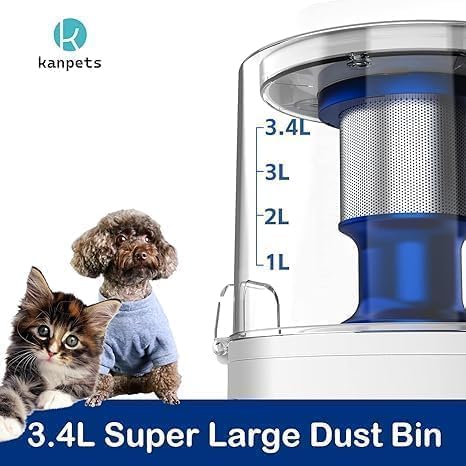 Pet Grooming Kit with 3.4L Oversized Vacuum Suction - 99% Pet Hair Removal - Professional Dog Clippers &amp; Shedding Tools for Cats, Teddy, Poodle, Golden Retrievers (Metallic Orange &amp; White)