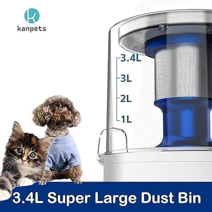 Pet Grooming Kit with 3.4L Oversized Vacuum Suction - 99% Pet Hair Removal - Professional Dog Clippers &amp; Shedding Tools for Cats, Teddy, Poodle, Golden Retrievers (Metallic Orange &amp; White)