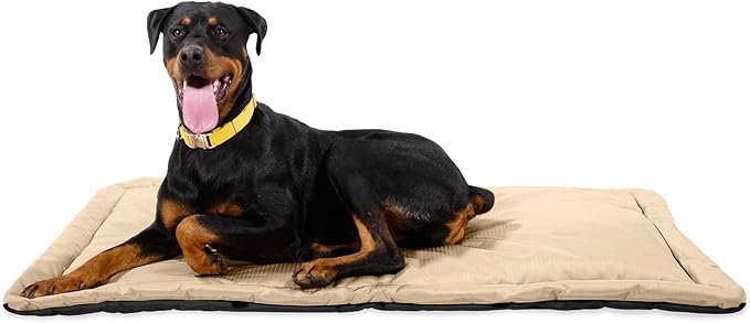 K9 Ballistics Tough Ripstop Dog Crate Pad - Durable &amp; Machine Washable with Non-Skid Bottom and 120-Day Warranty, Fits 48" Wire Crates - X-Large, Sandstone