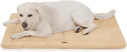 Made4Pets Dog Crate Pad Bed for Extra Large Dogs, Washable &amp; Reversible, Anti-Slip Kennel Mat for Cozy Sleeping, Soft Fluffy Dog Bed for Indoor &amp; Outdoor Use, 48"x30", Khaki