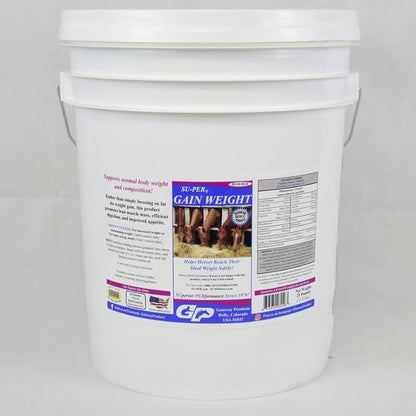 SU-PER Gain Weight for Horses - Equine Supplement Weight Gainer for Horses - Promotes Lean Muscle Mass, Digestion &amp; Appetite - 25 Pound, 4 Month Supply