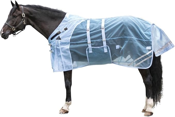 Schneiders Mosquito Mesh II Adjusta-Fit Horse Fly Sheets | Insect &amp; UV Protection for Horses | Durable 350D Mesh | Reflective Safety Stripes