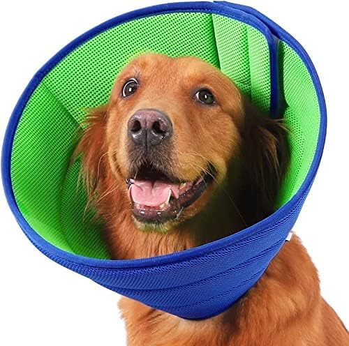 Soft Dog Cone Recovery Collars &amp; Cones After Surgery for Medium Large Dogs, Comfy Ecollars to Stop Licking, Adjustable, Dog Ecollars for Recovery Plastic: Superior Support Fabric: Soft Comfort, XL