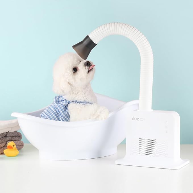 DUZ V2Pro Advanced &amp; Energy-Efficient Pet Grooming Dryer: Powerful Airflow, Low Wattage, Hands-Free Operation, Quiet &amp; Stress-Free Grooming Solution, Ideal for All Coats