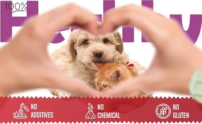 Freeze Dried Chicken Cat &amp; Dog Waffle Treats - Made with Human Grade Chicken Breast &amp; Liver - 5 Natural Flavors - Healthy, Tasty, Dry Food for Indoor Cats, Dogs - Inspected &amp; Tested in USA