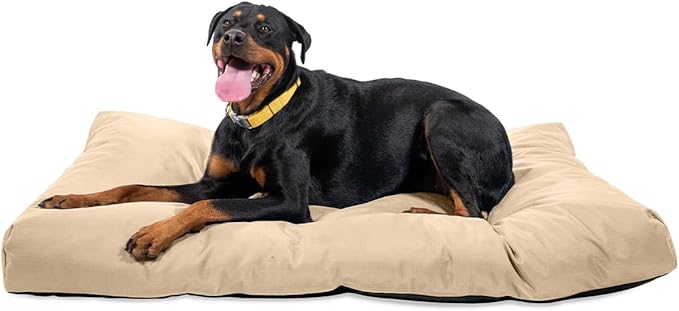 K9 Ballistics Tough Rectangle Pillow XXL Dog Bed - Removable Cover, Washable, Durable &amp; Water Resistant Dog Bed Made for XX-Large Big Dogs 68"x40" Sandstone