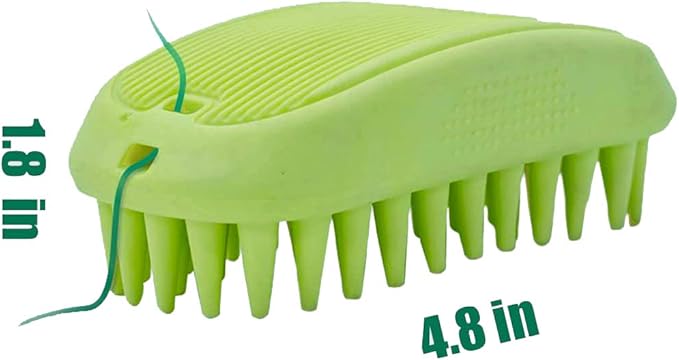Dog Cat Pet Grooming Brush - Silicone Massage Brush for Deshedding and Bathing, Anti-Slip Rubber Shampoo Brush for Long &amp; Short Hair Dogs and Cats (Orange)