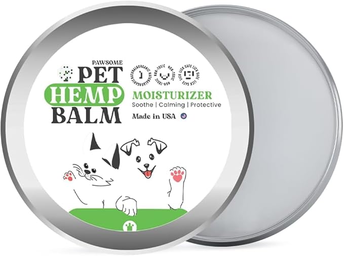 Pet Hemp Balm for Dogs &amp; Cats – Soothes Dry, Cracked Paws &amp; Noses – Natural Paw &amp; Nose Moisturizer with Healing Ingredients – Organic Dog Paw Pad Protector for Extreme Weather – Lick Safe