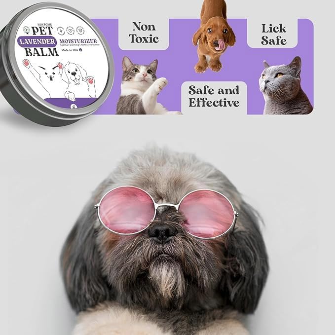 Pet Lavender Balm for Dogs &amp; Cats Made in USA – Soothes Dry, Cracked Paws &amp; Noses – Natural Paw &amp; Nose Moisturizer with Healing Ingredients – Organic Dog Paw Pad Protector for Extreme Weather