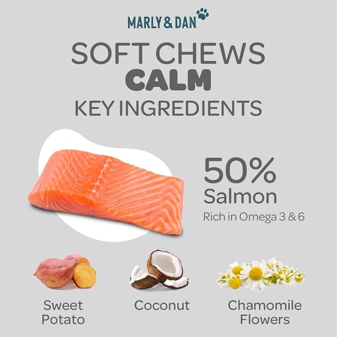 Marly &amp; Dan Healthy &amp; Functional Salmon Treats for Cats, Purrfectly Tasty Calm Recipe