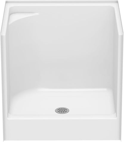 Laurel Mountain Odie 36" x 27" x 36" AcrylX Alcove Center Drain One-Piece Pet Shower in White with Hand-Held Sprayer in Chrome