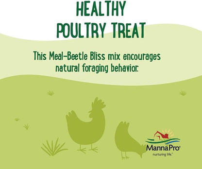 Manna Pro Farmhouse Favorites Beetle Bliss Poultry Treat – Blend of Mealworms and Beetles – All Natural Treat for Chickens, Ducks, Geese, Turkeys, &amp; Guinea Fowl – 45% Protein – 25oz