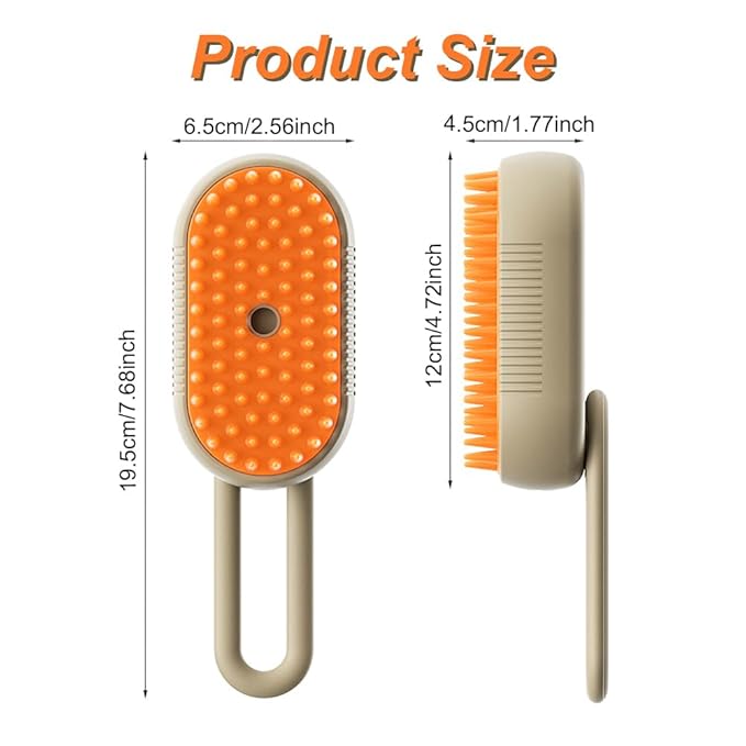 New Cat Grooming Brush With Steam - Rechargeable, Anti-Static, Massage, Cleaning, Shedding &amp; Combing All In One