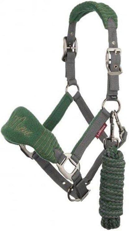 LeMieux Vogue Fleece Headcollar - Halter &amp; Leadrope - Extra Padding, Adjustable at Curb and Poll Strap