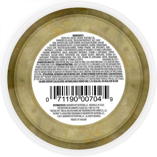 Nutrish Rachael Ray Grain Free Wet Cat Food Ocean Fish &amp; Chicken Catch-iatore, 2.8 oz. Cup, 24 Count