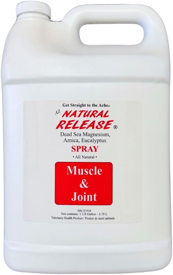 Natural Release Muscle Spray Treatment - Horse Liniment for Sore Muscles, Joint Pain, Tendon &amp; Inflammation Relief - Easy to Use, Fast Acting, Alcohol &amp; Menthol Free (1 Gal)
