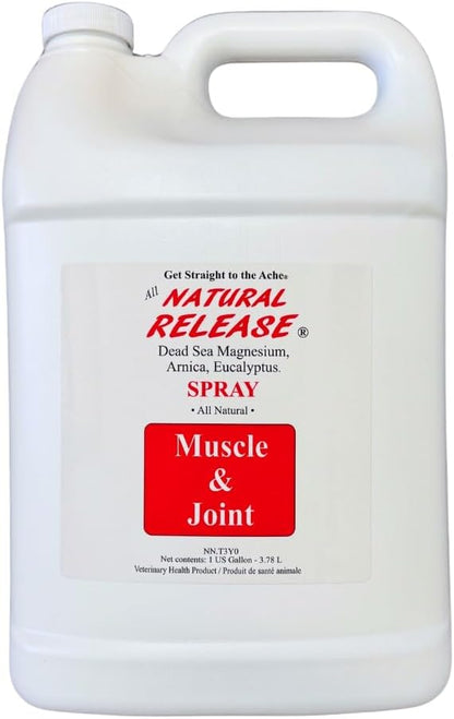 Natural Release Muscle Spray Treatment - Horse Liniment for Sore Muscles, Joint Pain, Tendon &amp; Inflammation Relief - Easy to Use, Fast Acting, Alcohol &amp; Menthol Free (1 Gal)