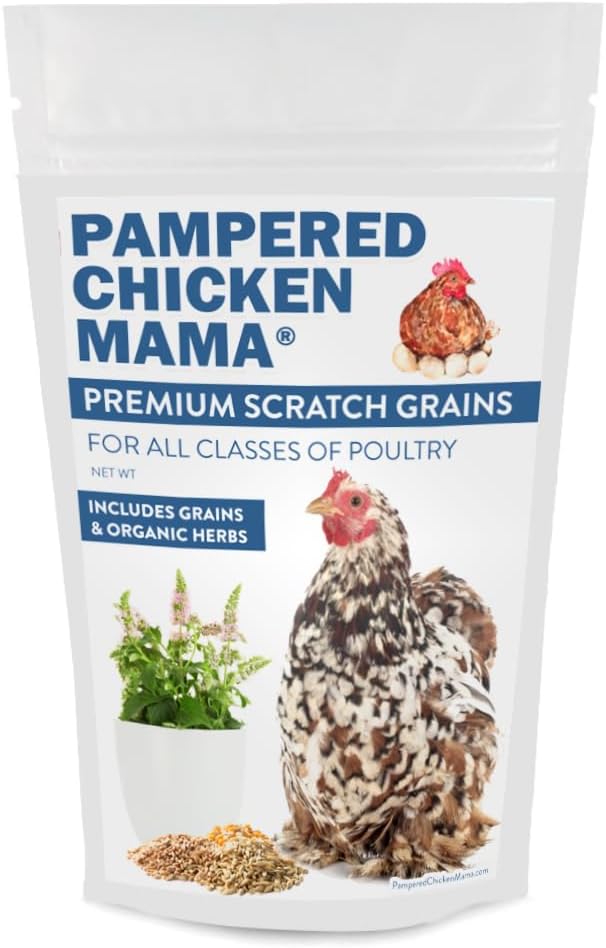 Pampered Chicken Mama Backyard Feed - Premium Scratch Treat - High Protein &amp; Calcium All-Natural Grower Feed Supplies for Laying Chickens (2.5 Pounds)